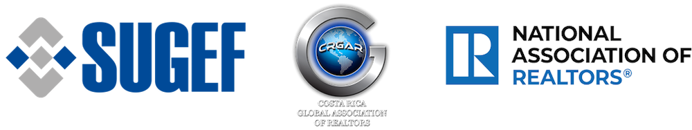 Logos of Costa Rica real estate professional organizations SUGEF, NAR, CRGAR