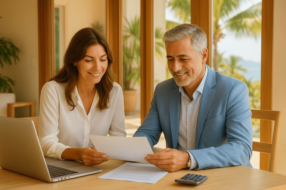 Couple reviewing Costa Rica capital gains tax on their home