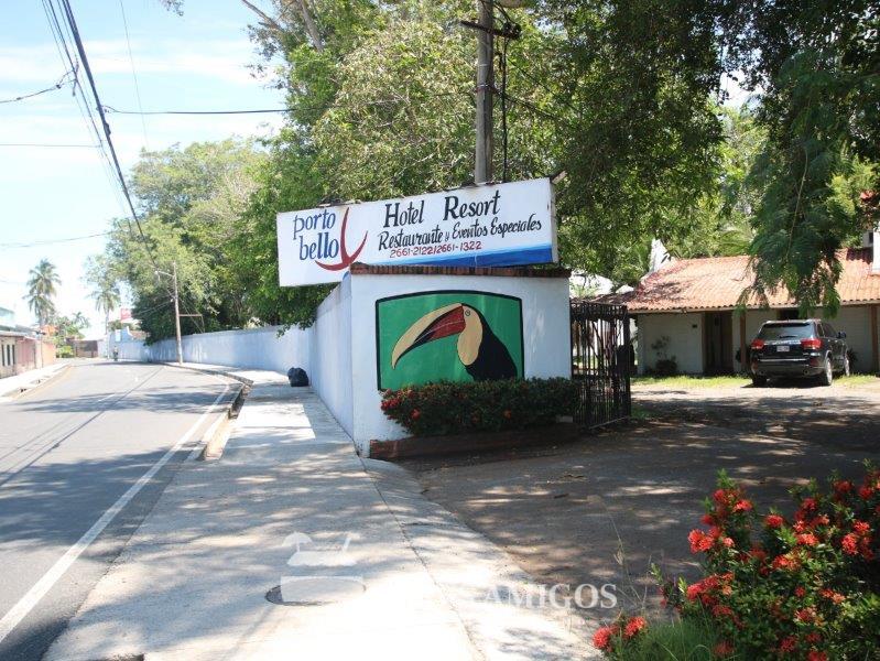 main entrance of Porto Bello hotel resort in Costa Rica