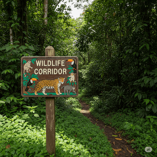 Image depicting a wildlife corridor in a Costa Rican rainforest